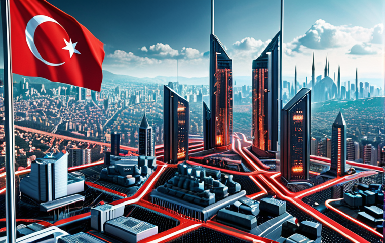 **
"Futuristic cityscape with data streams flowing into quantum computers, highlighting cybersecurity. A visual representation of encrypted Bitcoin being safeguarded by quantum-resistant encryption. Emphasize digital security and data protection. Turkish flag subtly integrated into the background."
**
